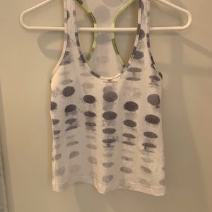 LULULEMON COOL RACERBACK TANK TOP Gray and White